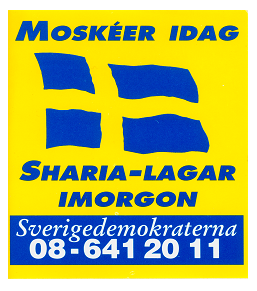 Bild p&aring; en gammal Sverigedemokratisk dekal som uttrycker id&eacute;n om kulturkrig.