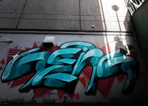 Bild på graffitipiece i Hammarkullen. Foto: Lennart Navarrete