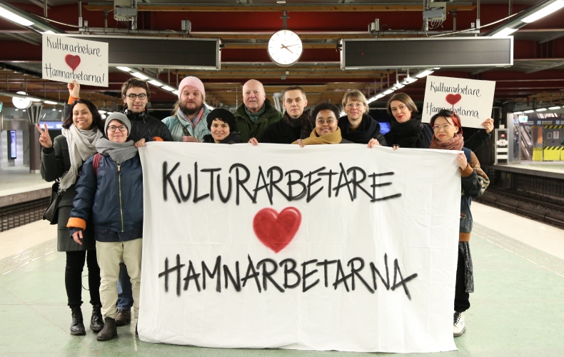 Kulturarbetare i solidaritet med hamnarbetarna