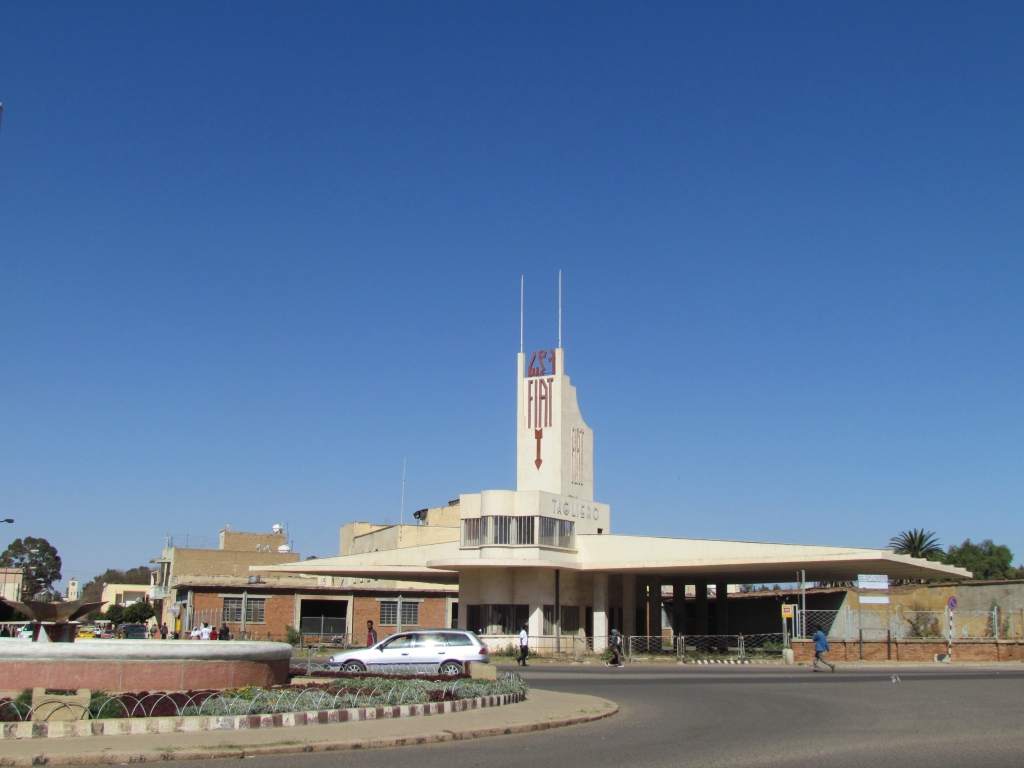 Fiat Tagliero building, Asmara, completed in 1938 during Italian fascist period. Photo: Soroor Notash, February 2019